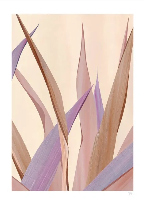 Beige and Lavender Leaf
