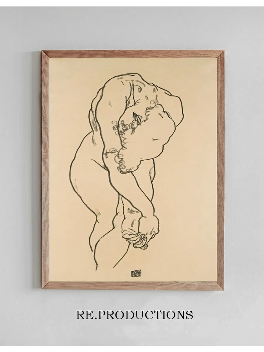 Bending Woman With Head Bowed And Crossed Hands