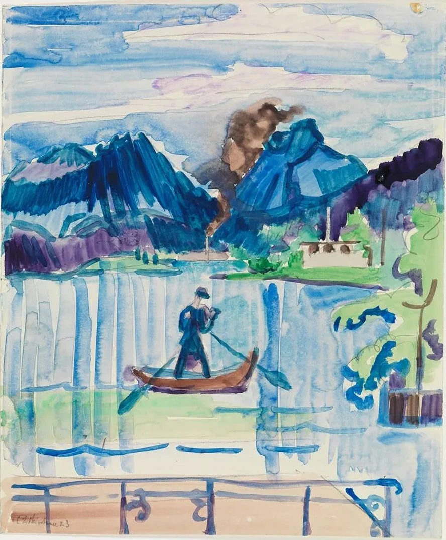 Bergsee Mit Ruderer