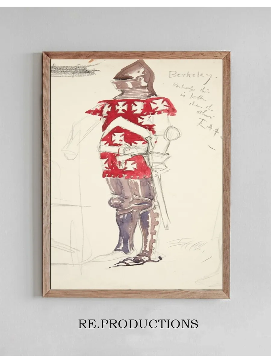 Berkeley, Costume Sketch for Henry Irving's Planned Production of Richard II