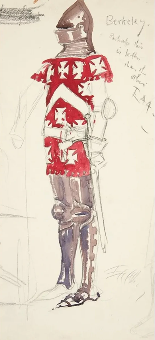 Berkeley, Costume Sketch for Henry Irving's Planned Production of Richard II