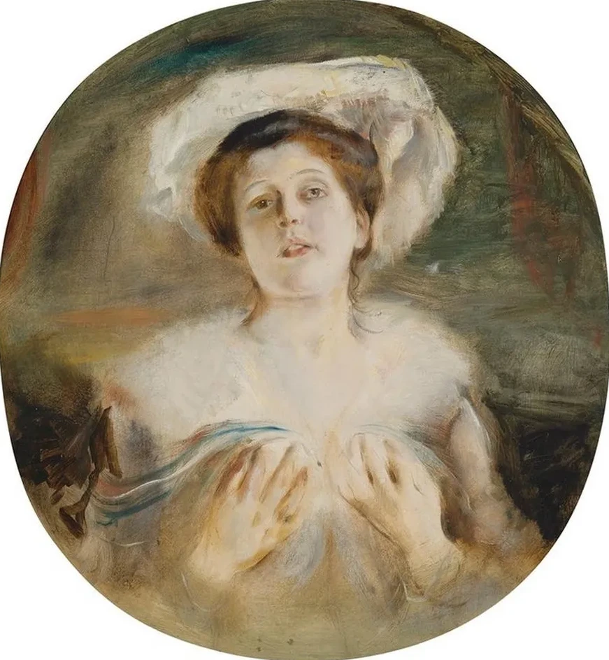 Bildnis Einer Dame Mit Mit Wei Em Hut