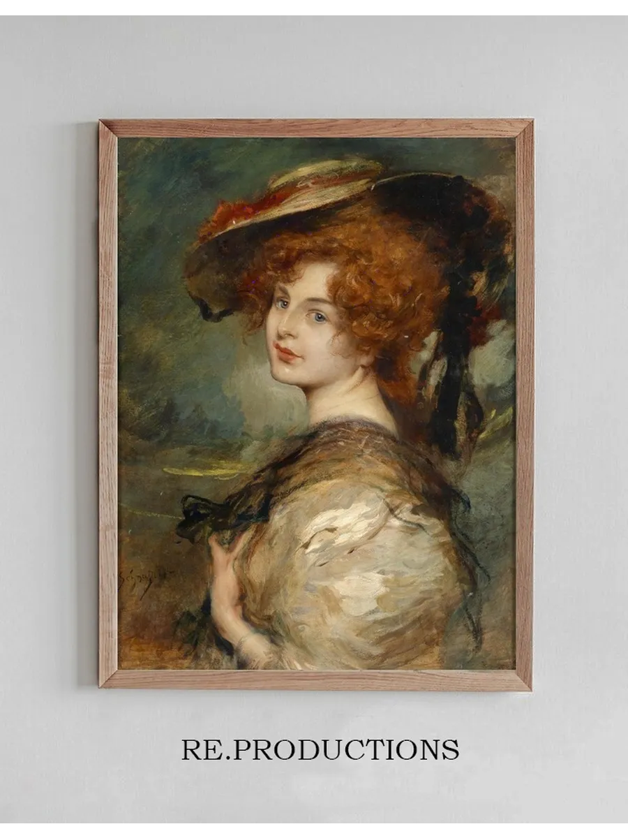 Bildnis Einer Dame Mit Rotem Haar Und Hut