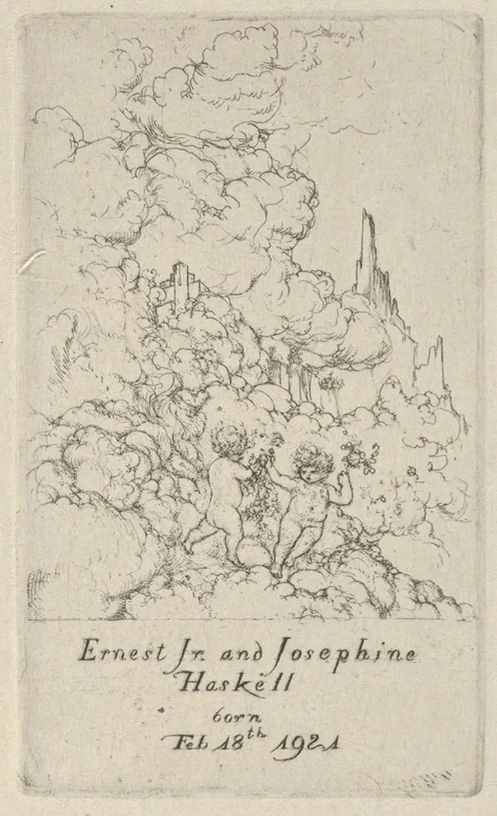 Birth of Ernest Jr., and Josephine Haskell