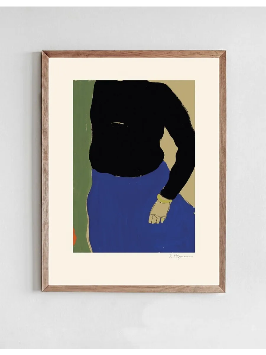 Black Top Blue Skirt