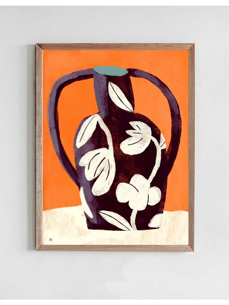 Black Vase White Flowers