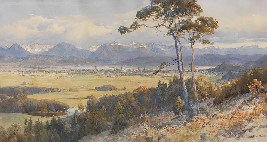 Blick Auf Klagenfurt Vor Den Bergz Gen Der Karawanken
