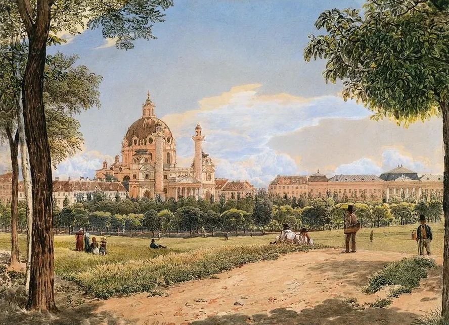 Blick Auf Die Karlskirche Und Das Polytechnische Institut