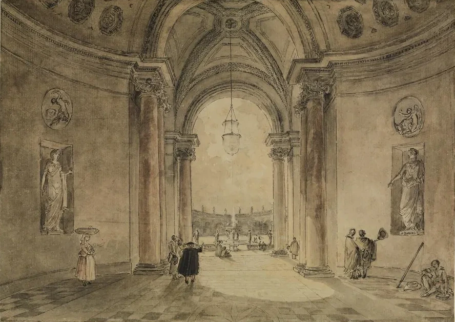 Blick Durch Das Atrium Des Casinos in Das Gartenparterre Der Villa Albani