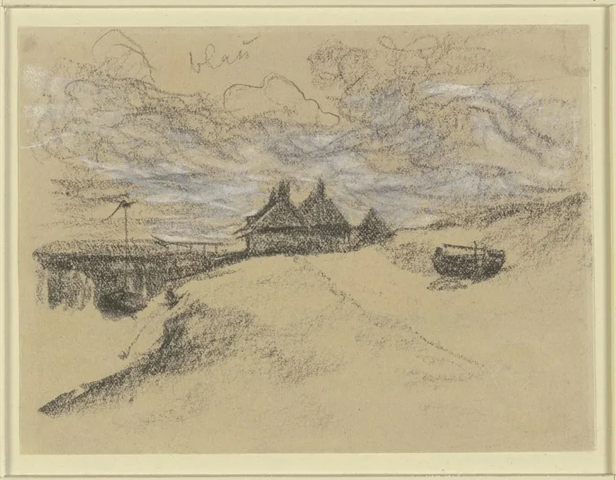 Blick von Der D Ne Auf Den Strand