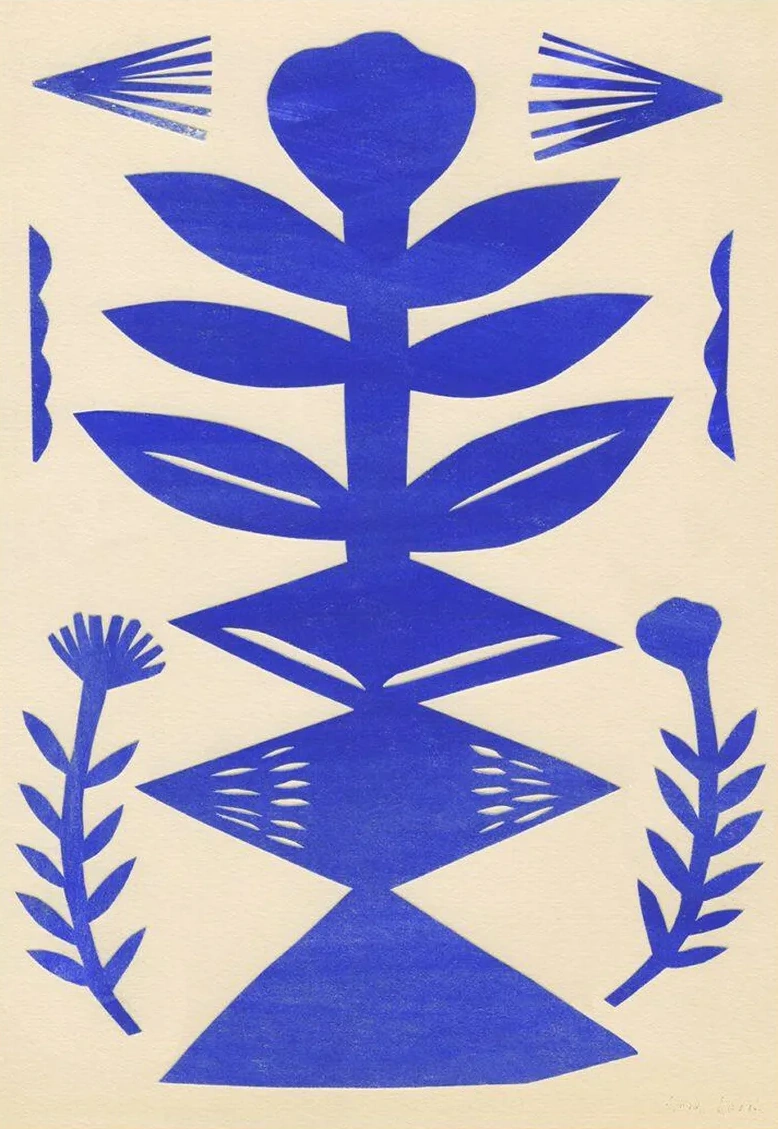 Blue Paper Cut
