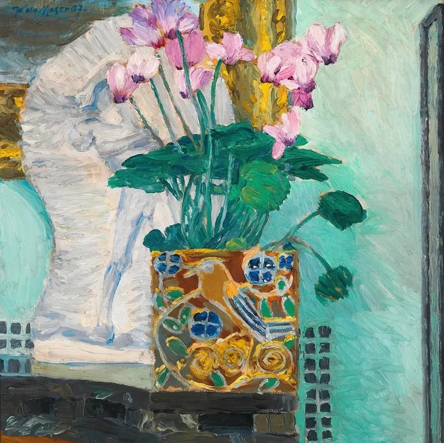 Blumenstilleben Mit Zyklamenstock