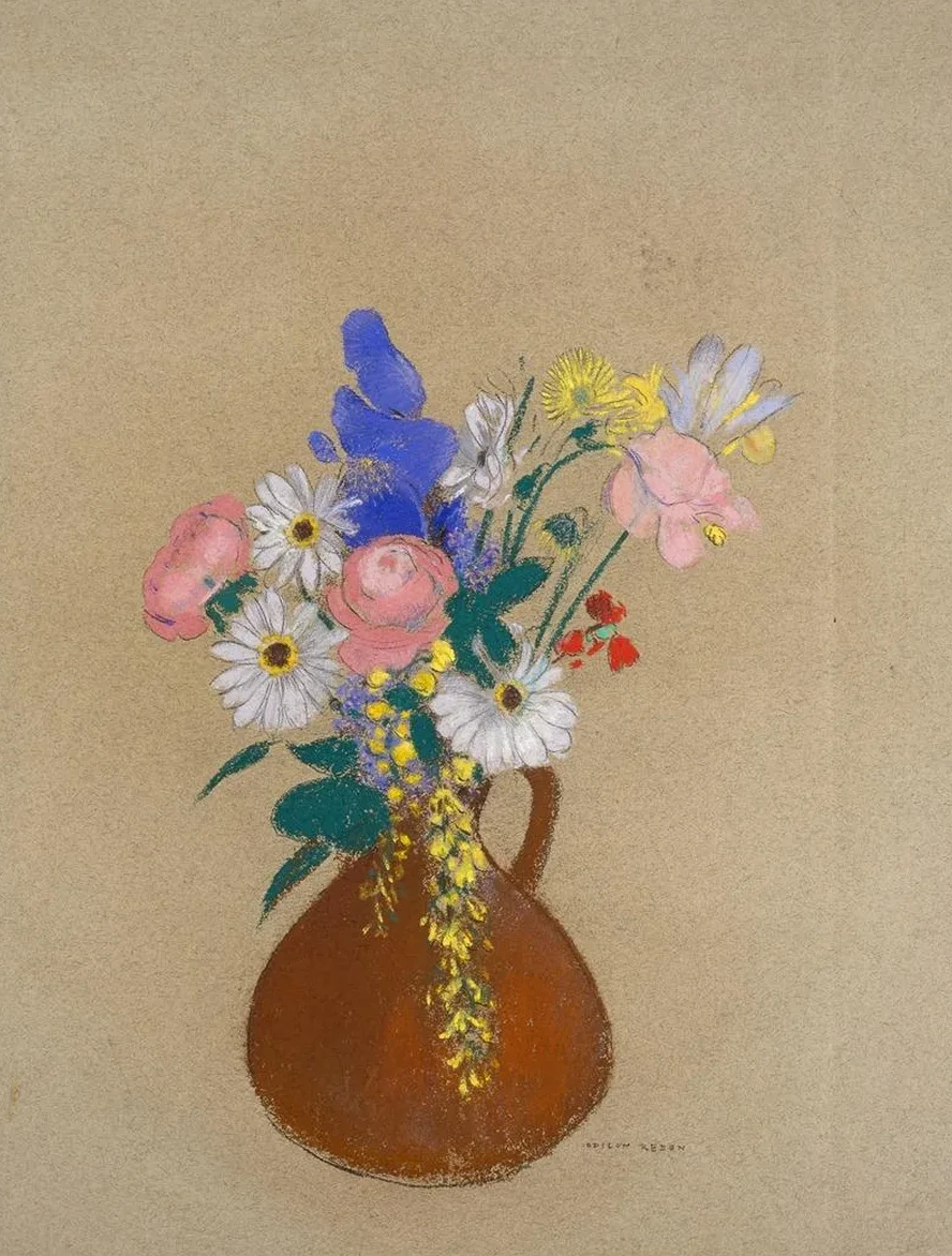 Blumenstrau in Brauner Tonvase