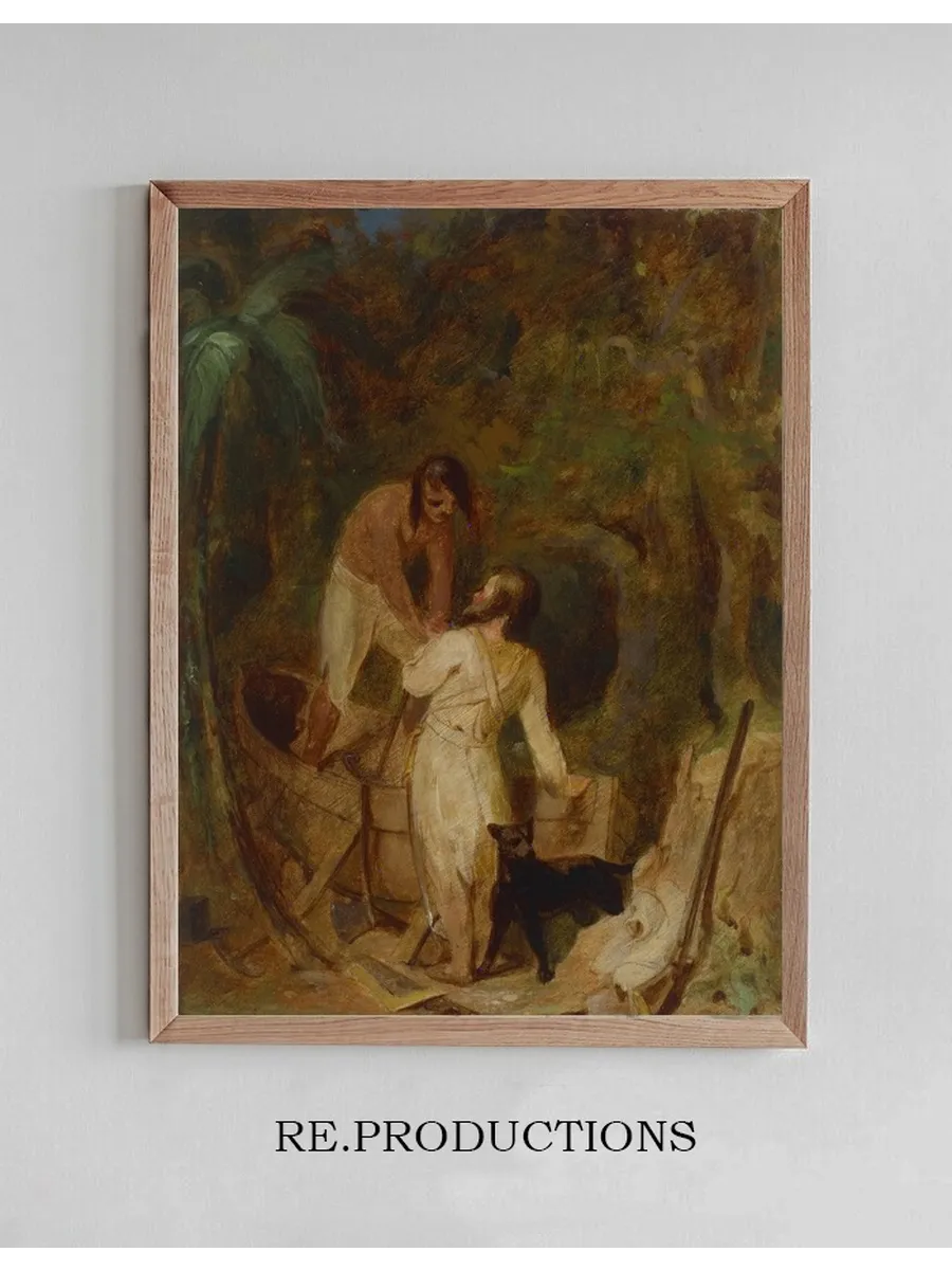 Boat Building by Robinson Crusoe and Friday