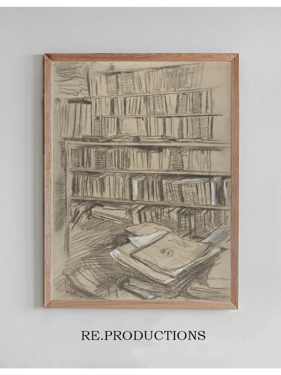 Bookshelves, Study for Edmond Duranty