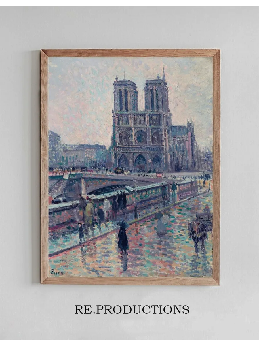 Bords de la Seine Avec Notre - Dame Sous la Pluie