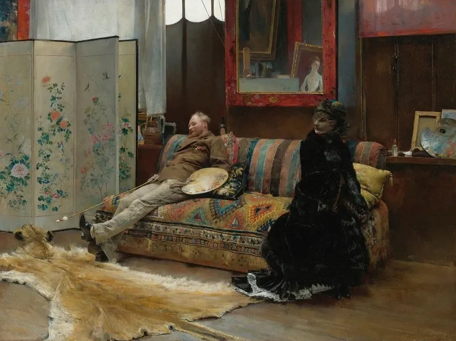 Bouderie (Gustave Courtois In His Studio)