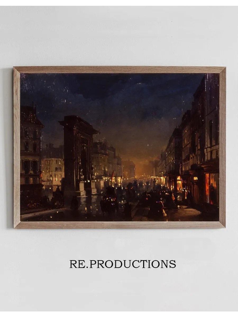Boulevard et Porte Saint Denis, Olio su Cartoncino Intelato