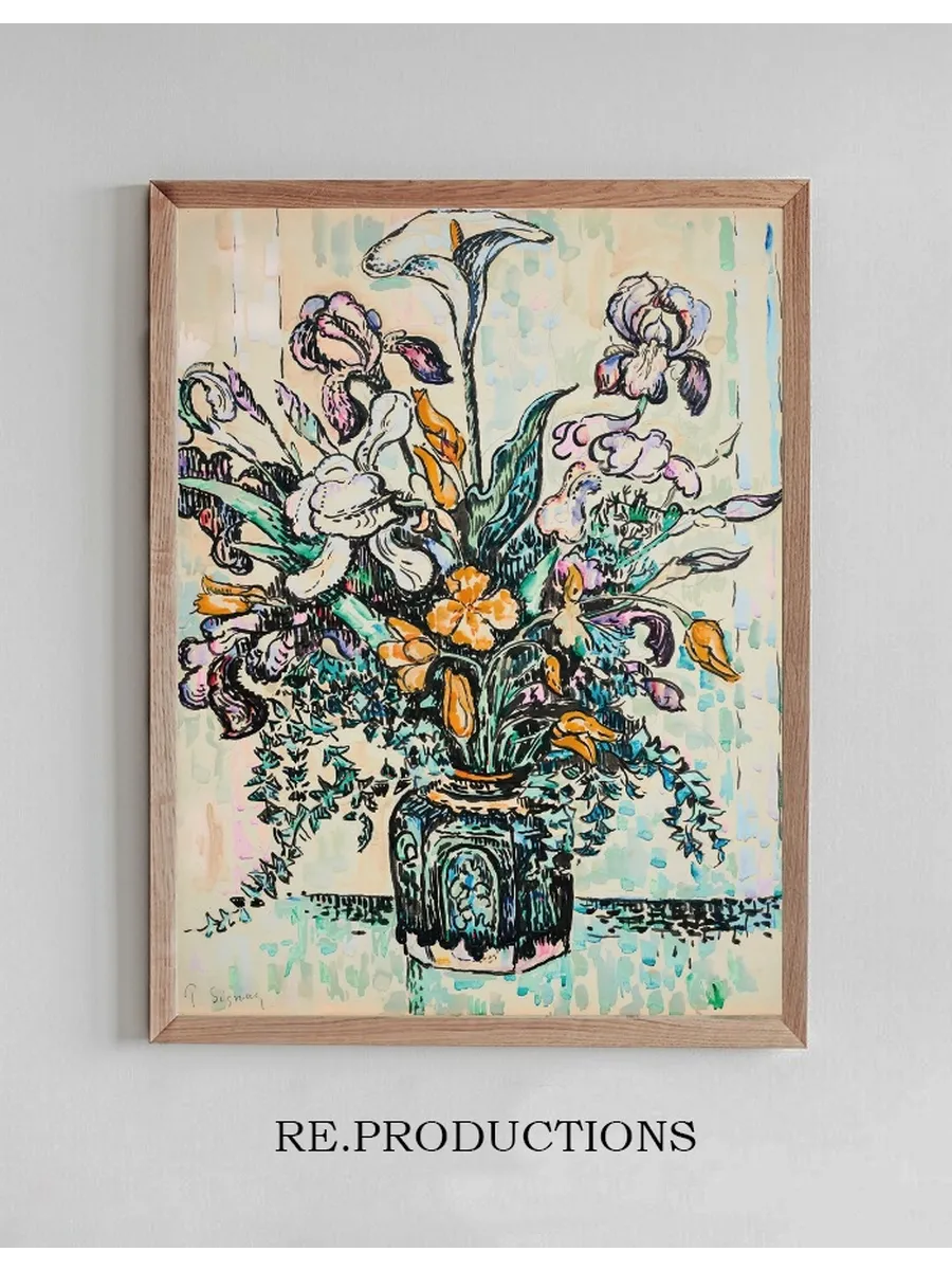 Bouquet (iris, Arum, Tulipes) Dans Un Vase D Andr Metthey