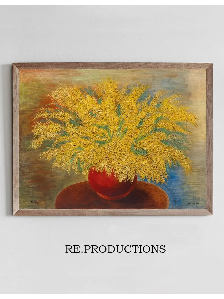 Bouquet de Mimosas Au Pot Rouge