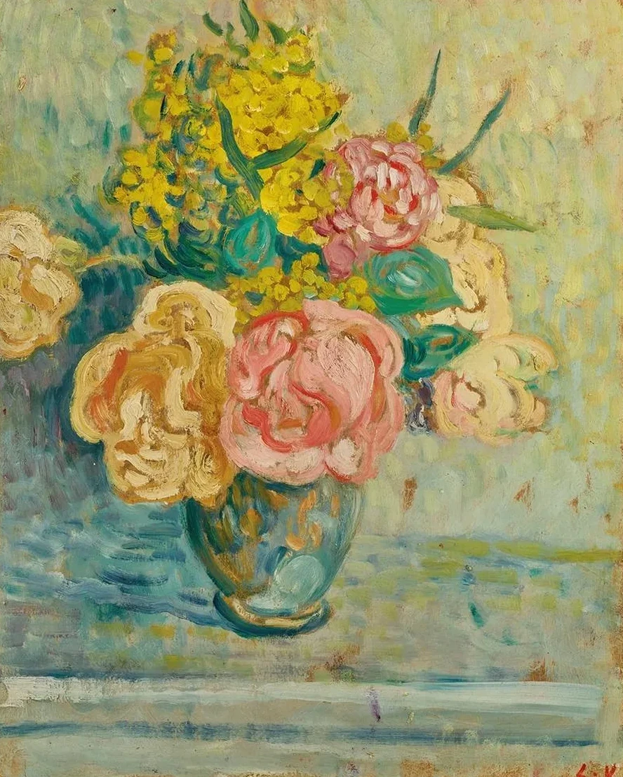Bouquet de Roses et de Mimosas
