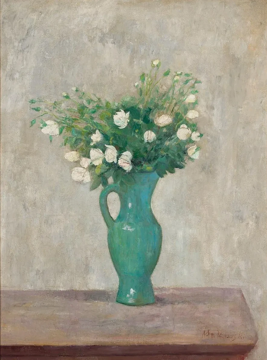 Bouquet in a Green Flower - Vase