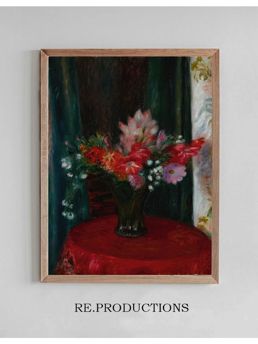 Bouquet on Red Tablecloth