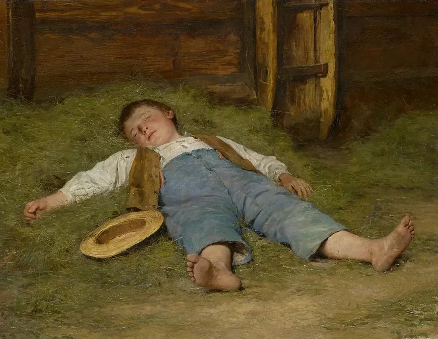 Boy Asleep in the Hay