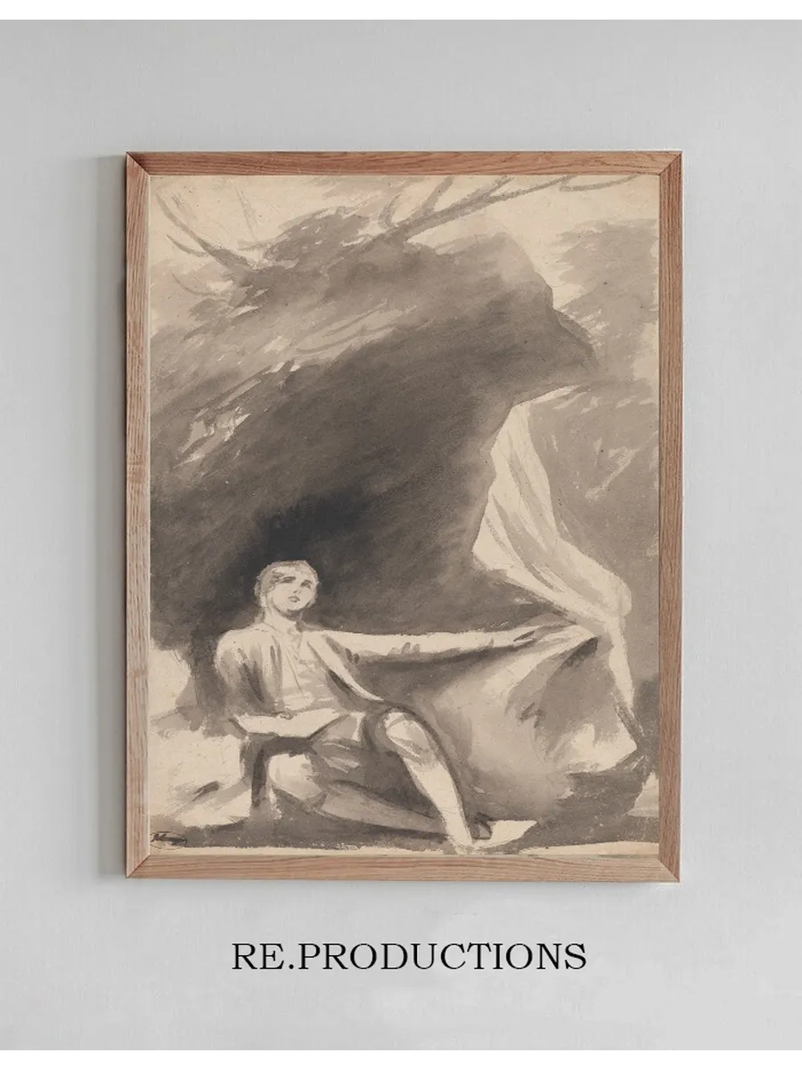Boy Seated beneath a Rock