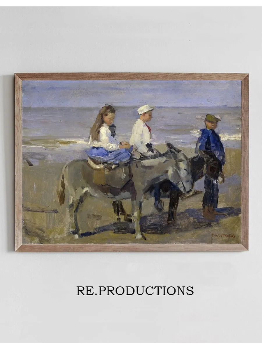 Boy and Girl on Donkeys