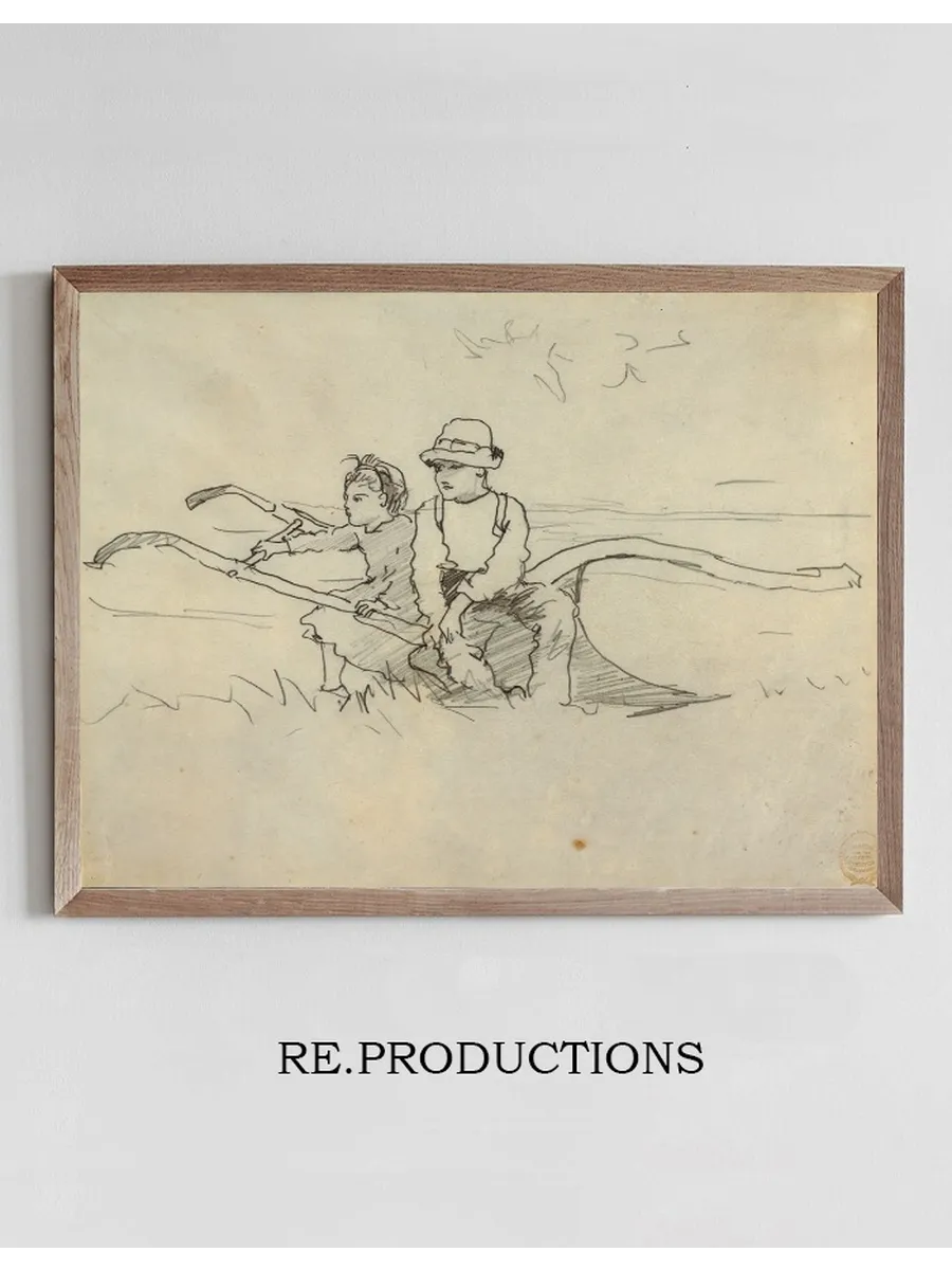 Boy and Girl on a Plow