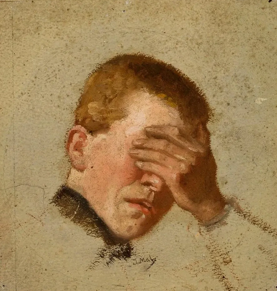 Boy Covering His Eyes