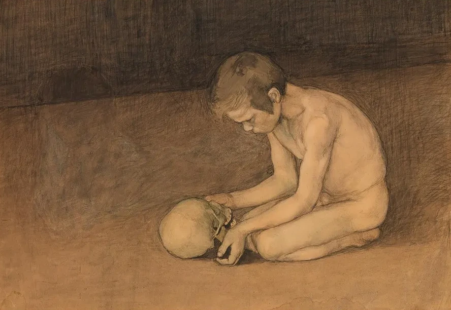 Boy with Skull