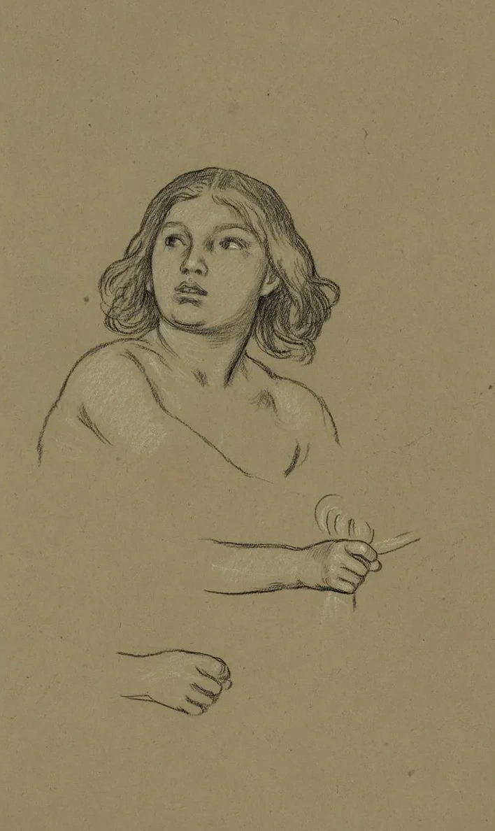 Boy with Long Hair Facing Slightly Left