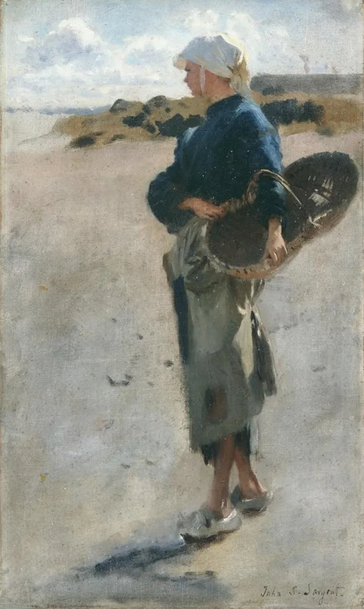 Breton Girl with a Basket, Sketch for Oyster Gatherers of Cancale