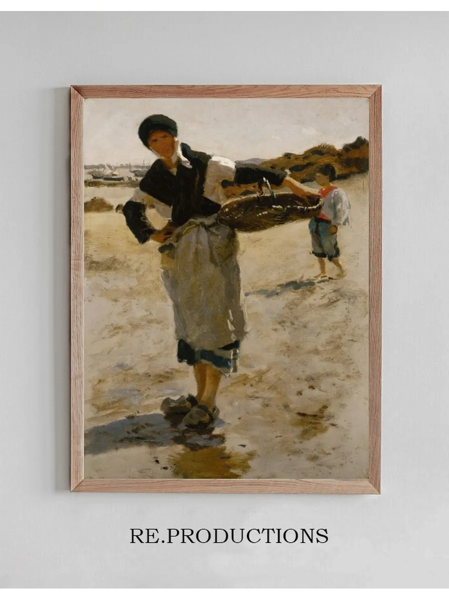 Breton Woman with a Basket, Sketch for Oyster Gatherers of Cancale