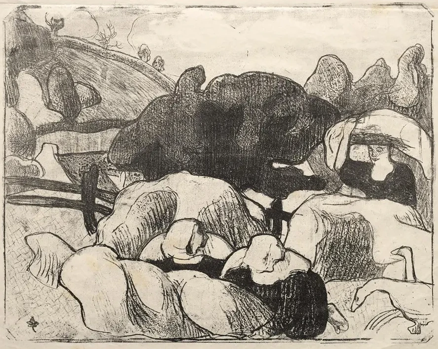 Breton Women Making Haystacks