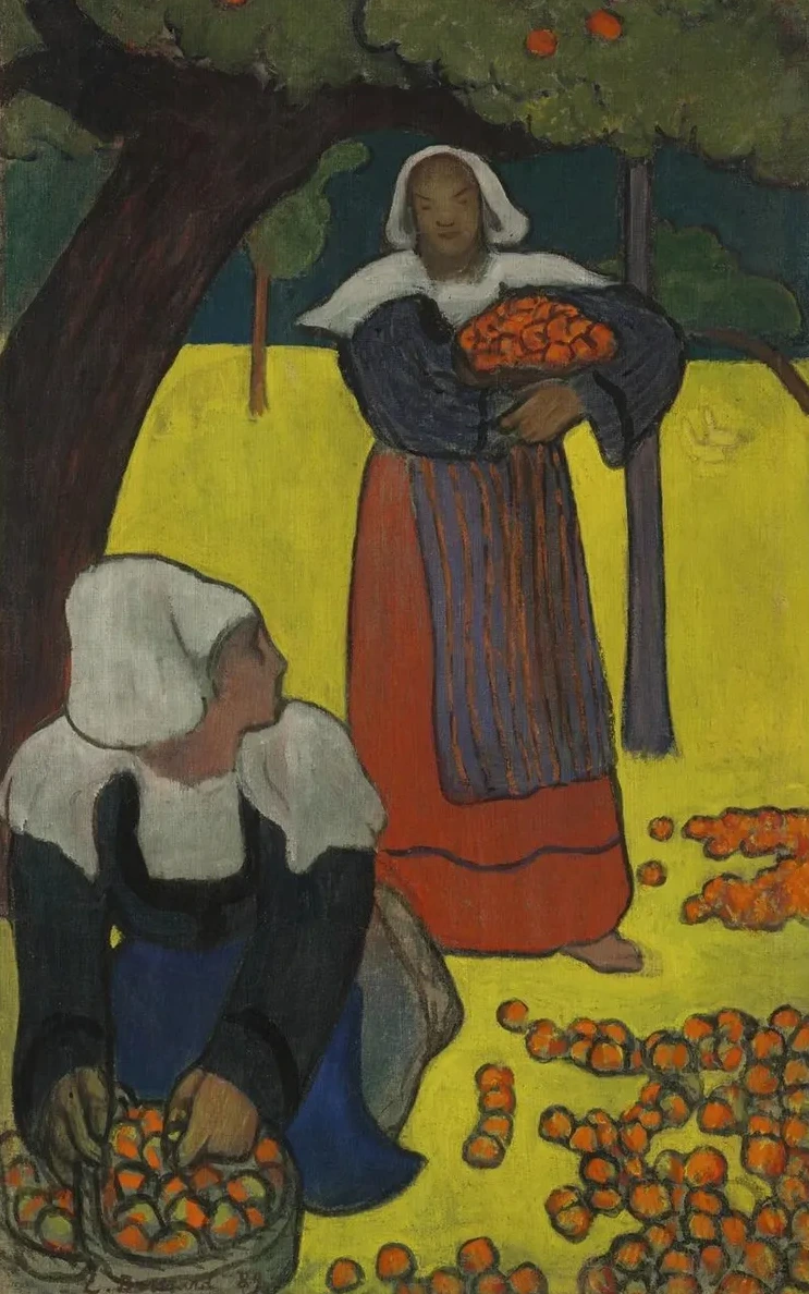 Bretonnes Ramassant Des Pommes