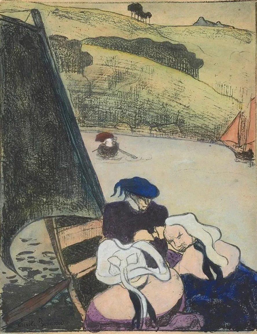 Bretons Dans Une Barque (bretons in a Ferryboat)