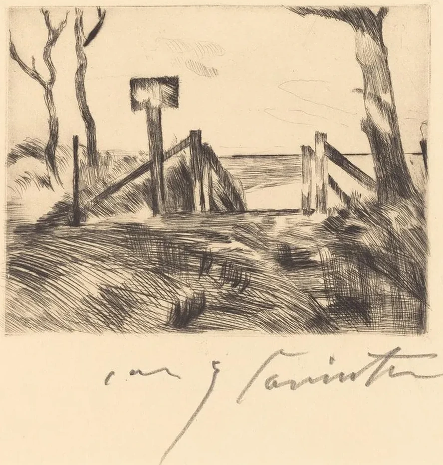 Bridge with Sign (Br cke mit Tafel)