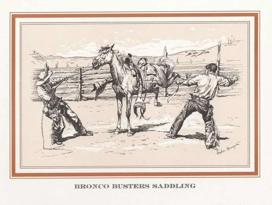Bronco Busters Saddling