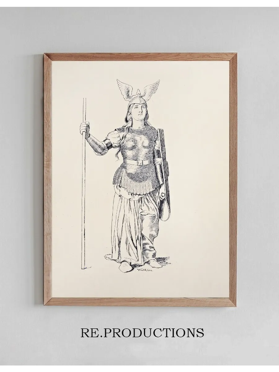 Brunnhilde. Weisses Gewand, Silberne Rustung, Helm Und Waffen