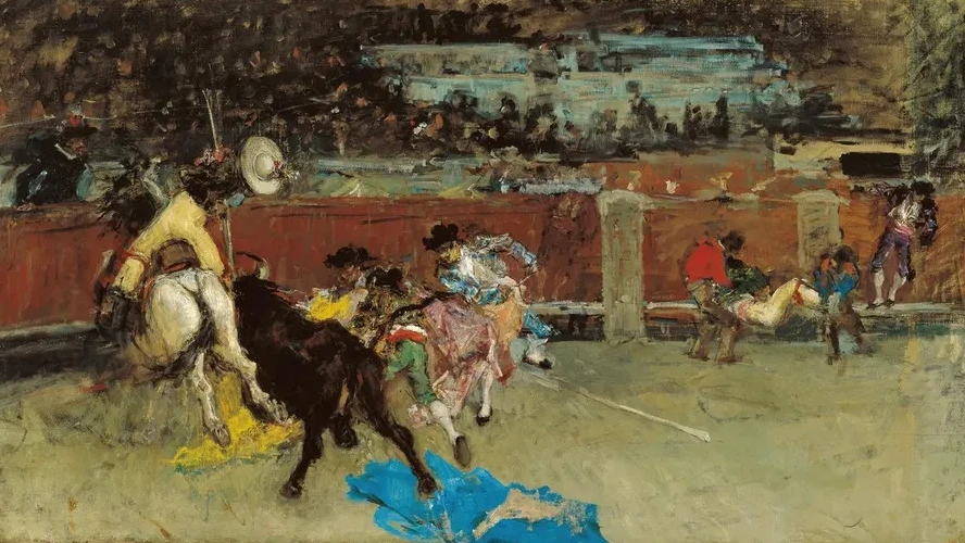 Bullfight. Wounded Picador