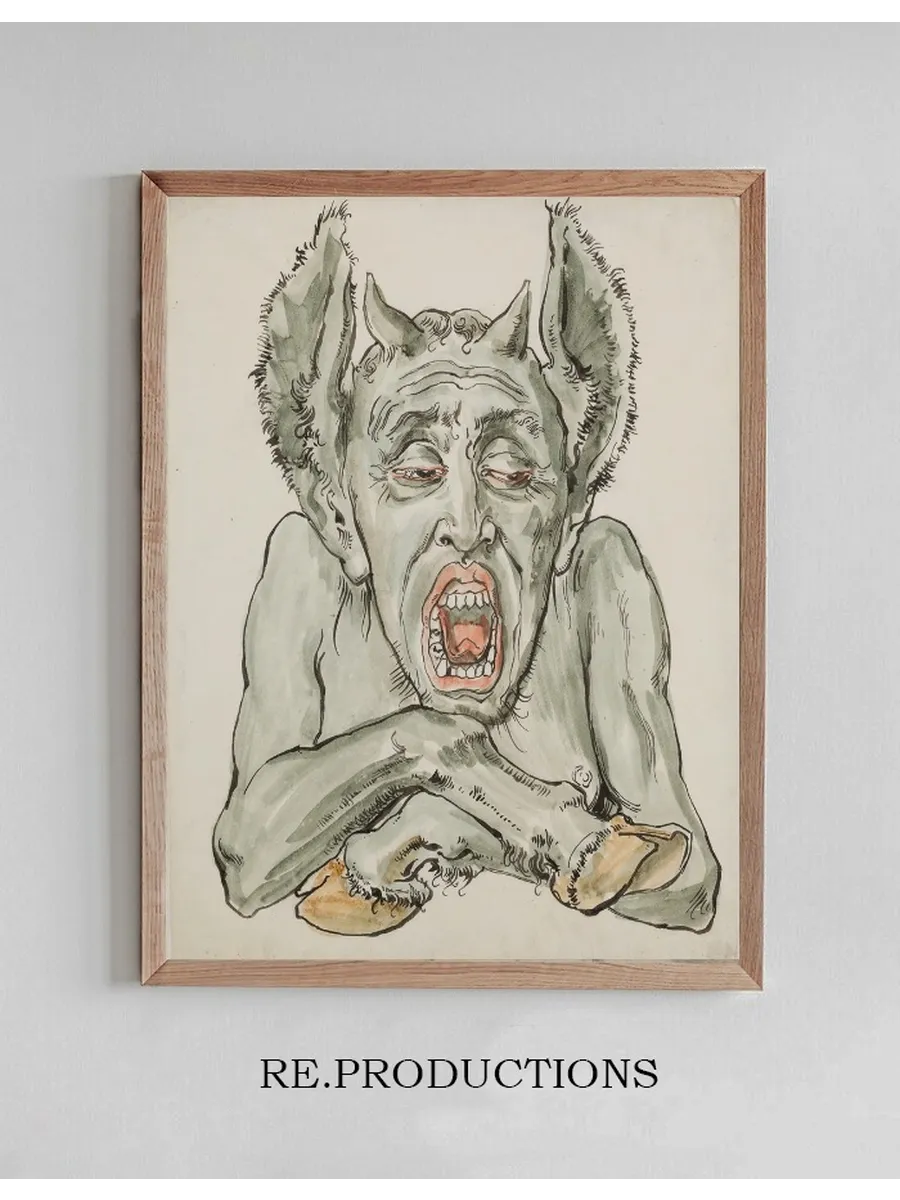 Bust of the Devil with an Open Mouth