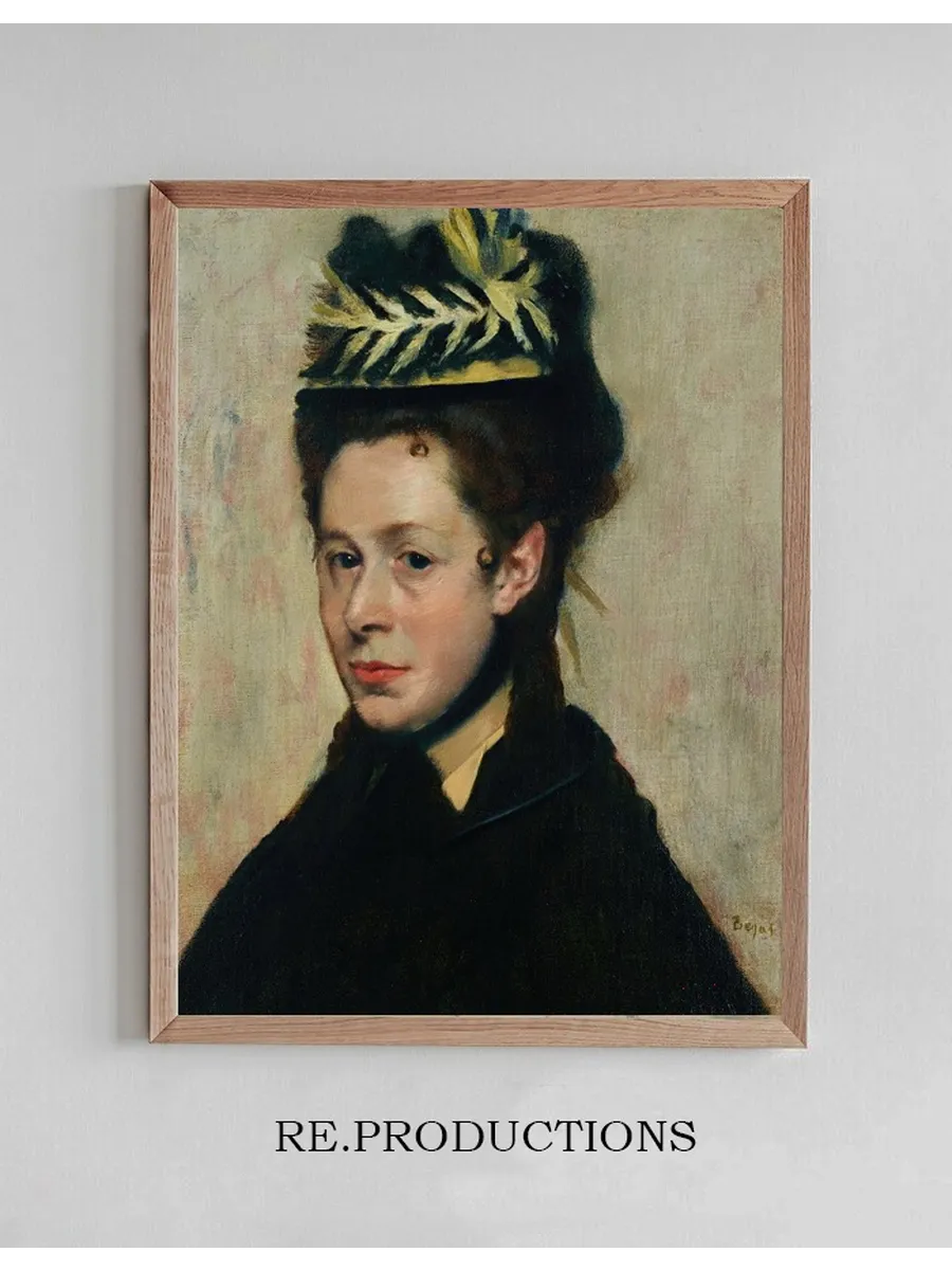 Buste de Femme Au Chapeau Plumes