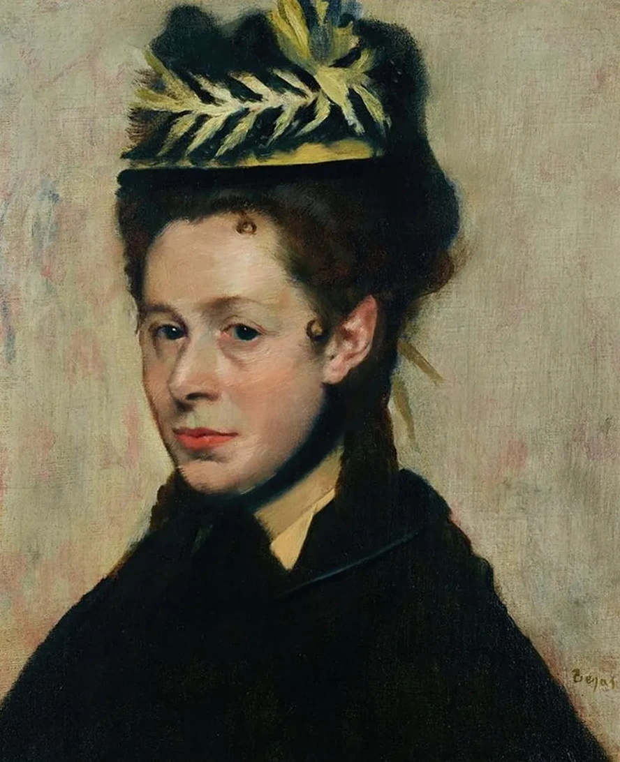 Buste de Femme Au Chapeau Plumes