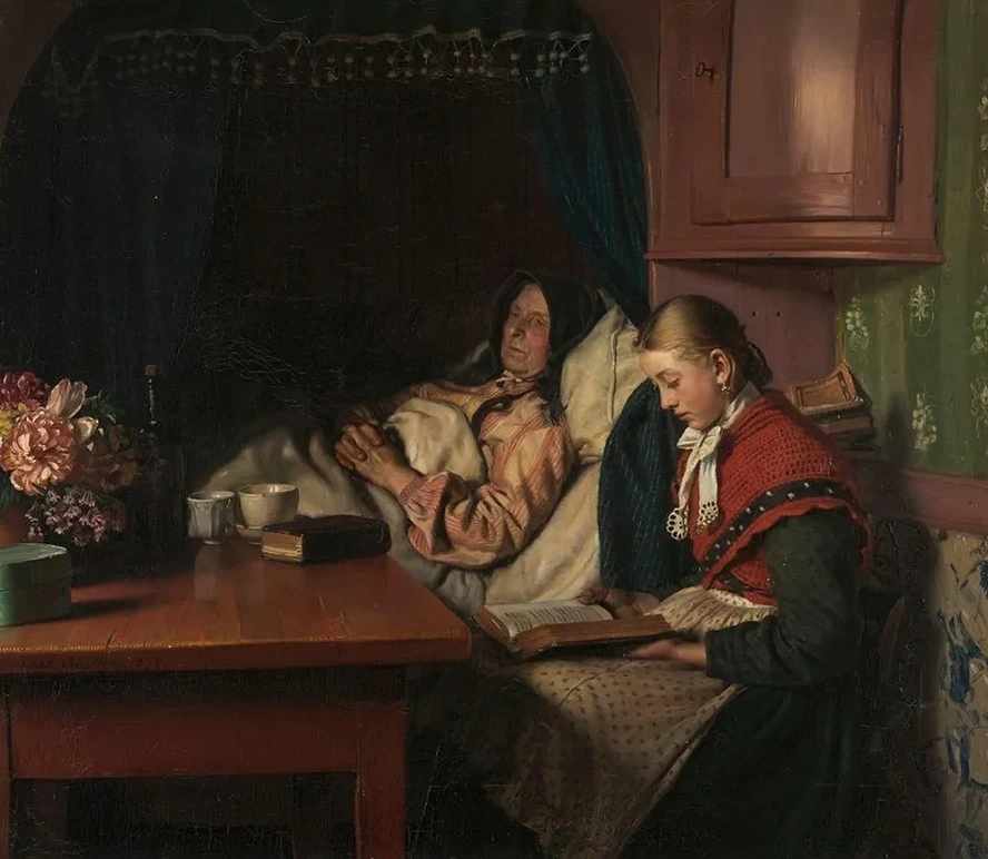 By Grandmothers Sickbed