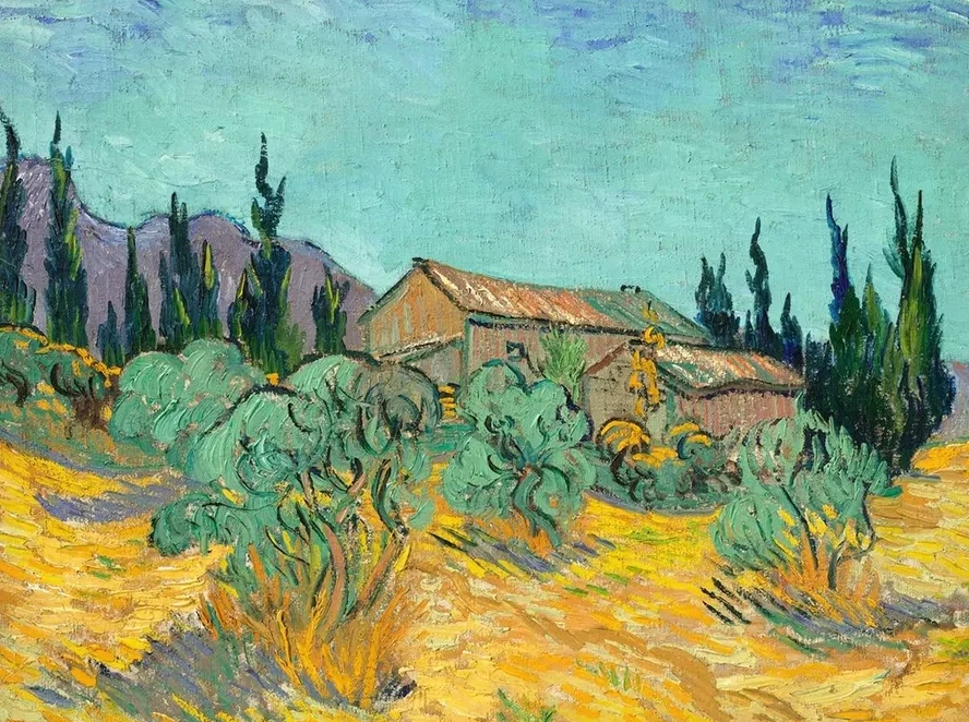 Cabanes de Bois Parmi les Oliviers et Cypr's