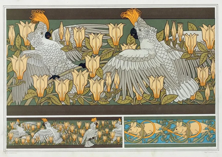 Cacato's et Magnolia, Bordure. Souris Blanches