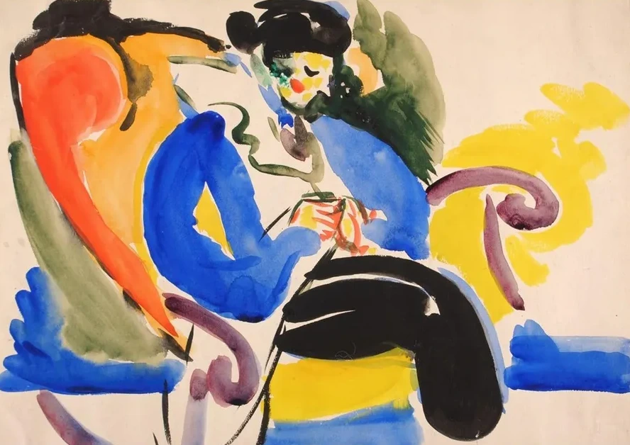 Calligraphic 2 Woman on Chair